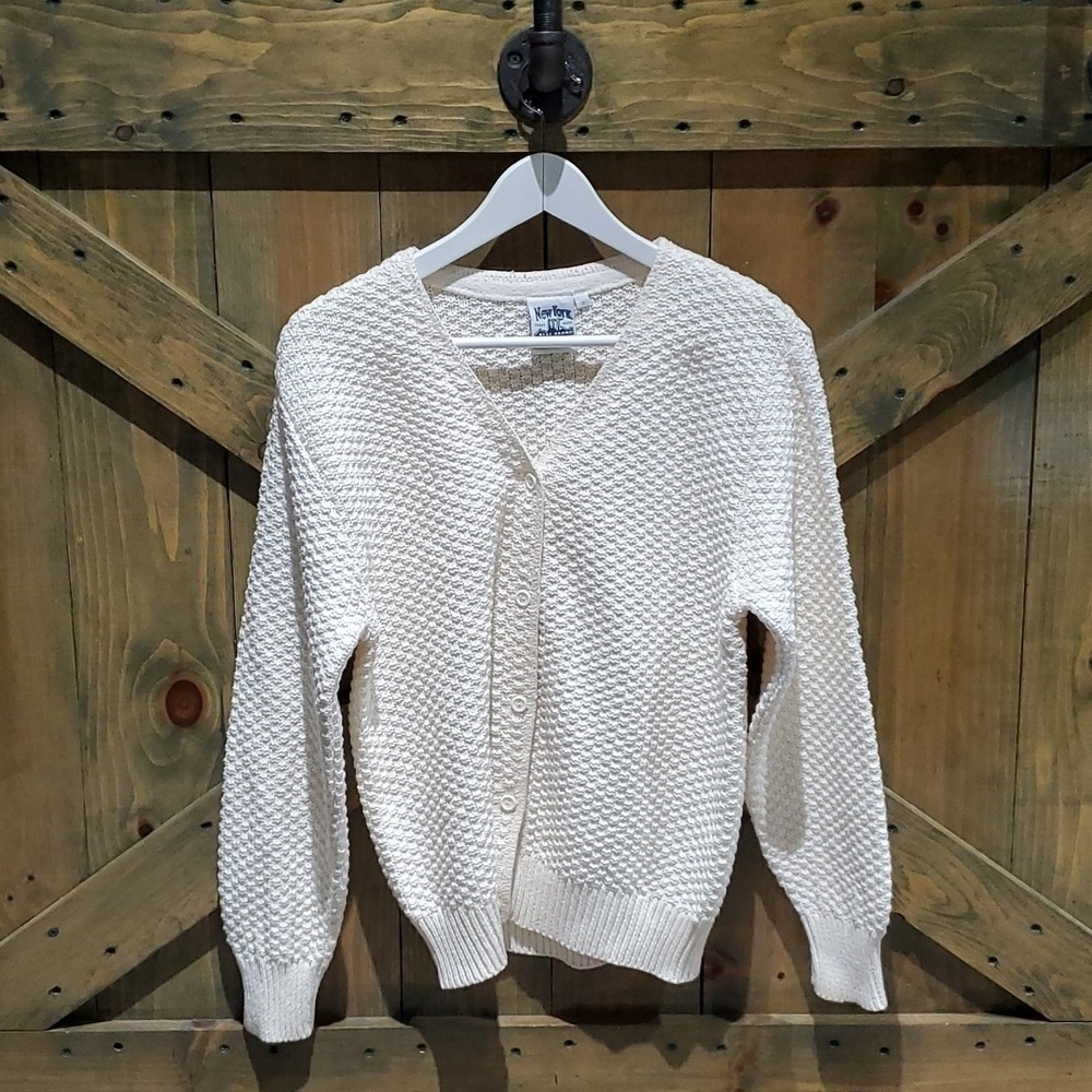 REAL DEAL VINTAGE KNIT CARDIGAN SWEATER NEW YORK LAUNDRY